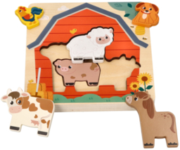 Layer farm animals puzzle