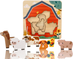 Layer farm animals puzzle