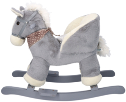 Rocking grey horse with chair